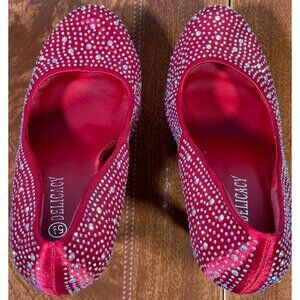 Delicacy Red Rhinestone Stiletto Platform Heels Deluxy-44 Size 5.5